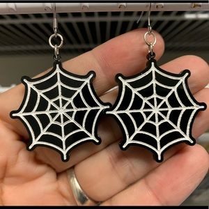 Acrylic spider web earrings